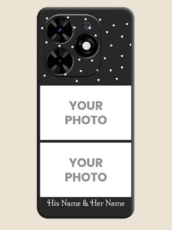 Custom Miniature Love Symbols with Name on Space Black Custom Soft Matte Back Cover - Tecno Spark Go 2024 - alternate view