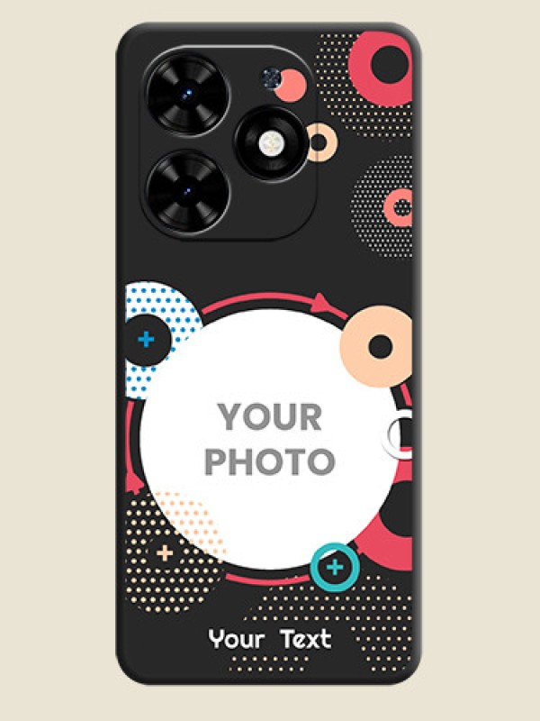 Custom Multicoloured Round Image on Personalised Space Black Soft Matte Cases - Tecno Spark Go 2024 - alternate view