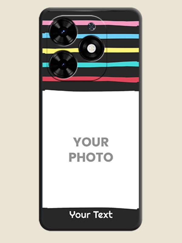 Custom Multicolor Lines with Image on Space Black Personalized Soft Matte Phone Covers - Tecno Spark Go 2024 - alternate view