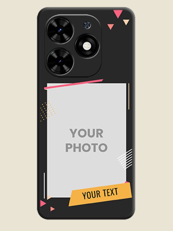 Custom Photo Frame with Triangle Small Dots - Photo on Space Black Soft Matte Back Cover - Tecno Spark Go 2024 - alternate view