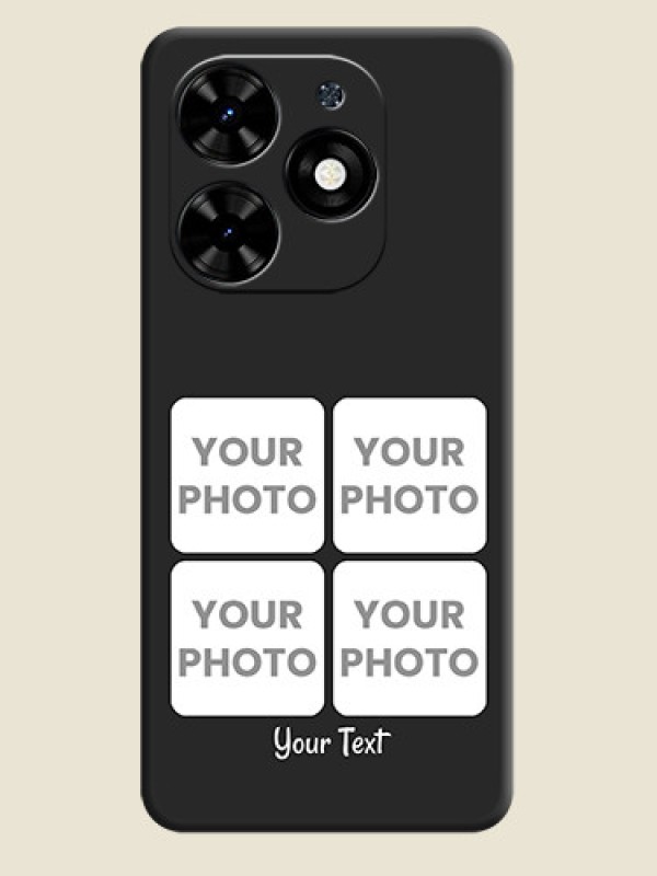Custom Floral Art with 6 Image Holder - Photo on Space Black Soft Matte Mobile Case - Tecno Spark Go 2024 - alternate view