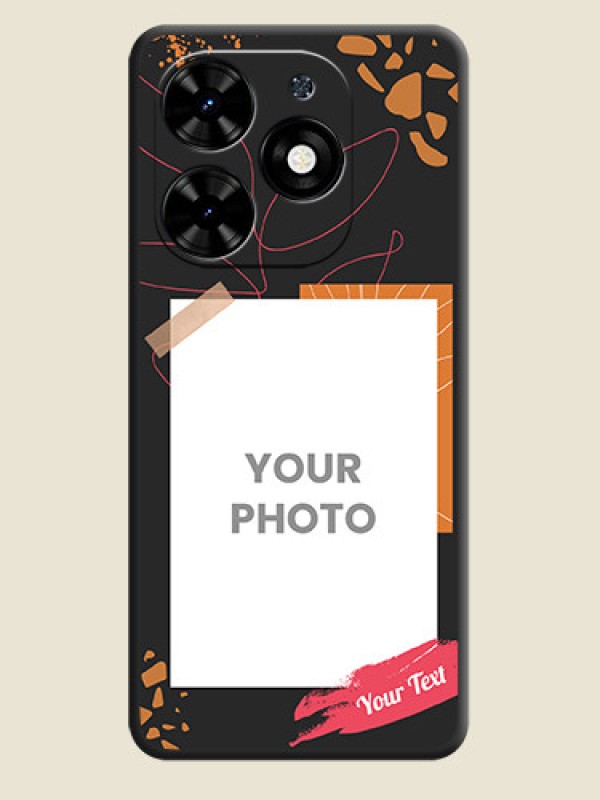 Custom Orange Photo Frame on Space Black Custom Soft Matte Phone Back Cover - Tecno Spark Go 2024 - alternate view