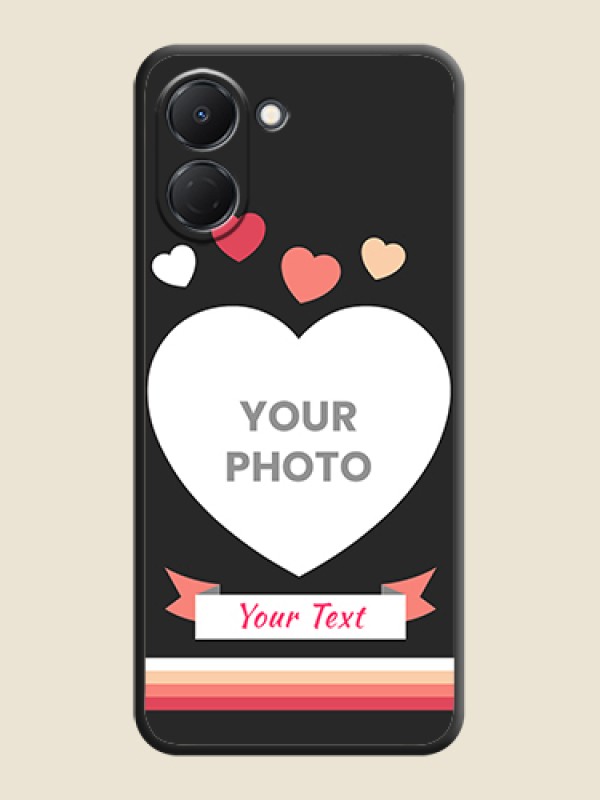 Custom Love Shaped Photo with Colorful Stripes On Space Black Custom Soft Matte Mobile Back Cover - Tecno Spark Go 3 - alternate view
