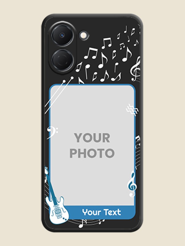 Custom Musical Theme Design with Text on Photo On Space Black Custom Soft Matte Mobile Back Cover - Tecno Spark Go 3 - alternate view