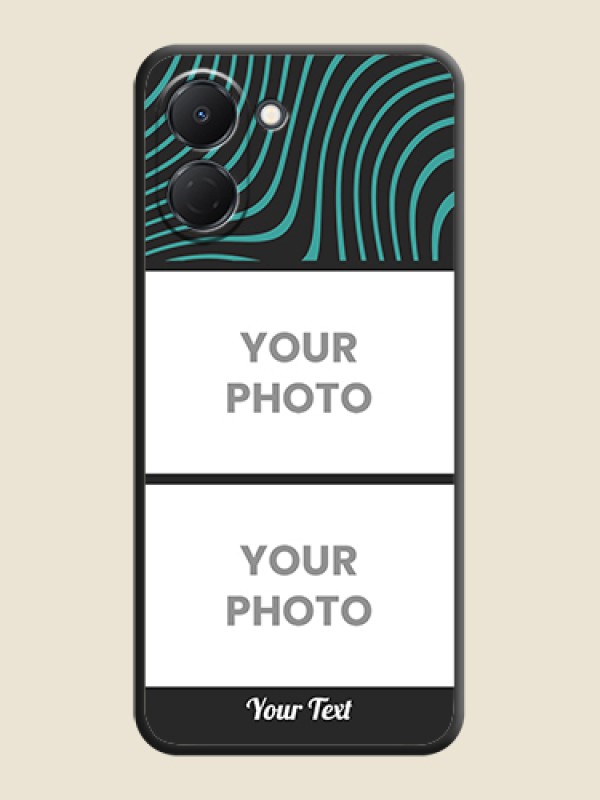 Custom Wave Pattern with 2 Image Holder On Space Black Custom Soft Matte Mobile Back Cover - Tecno Spark Go 3 - alternate view