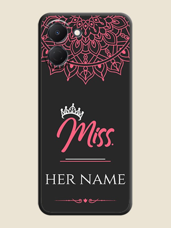 Custom Mrs Name with Floral Design On Space Black Custom Soft Matte Mobile Back Cover - Tecno Spark Go 3 - alternate view