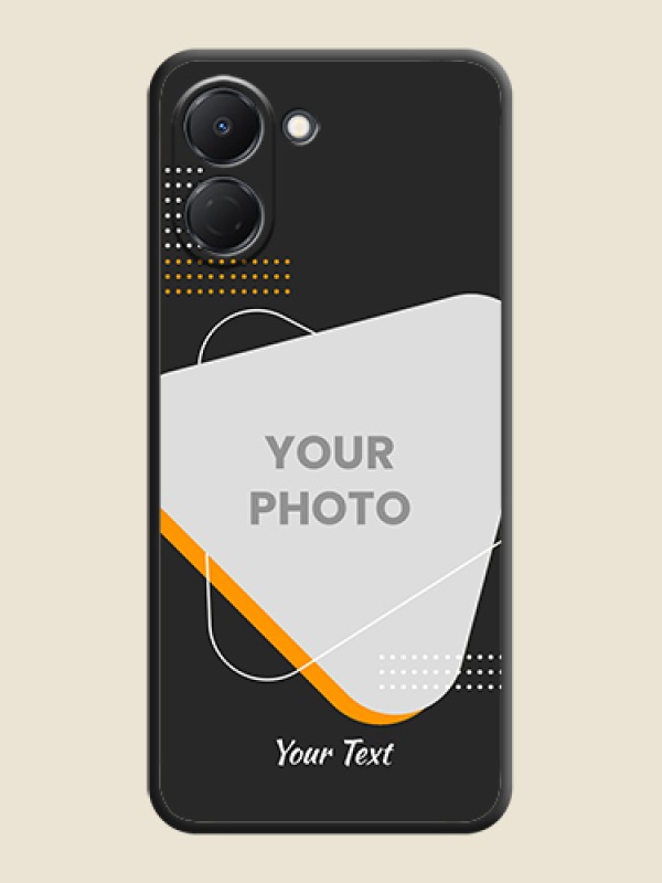 Custom Yellow Triangle on Photo On Space Black Custom Soft Matte Mobile Back Cover - Tecno Spark Go 3 - alternate view