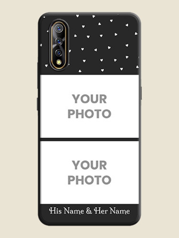 Custom Miniature Love Symbols with Name on Space Black Custom Soft Matte Back Cover - Vivo S1 - alternate view