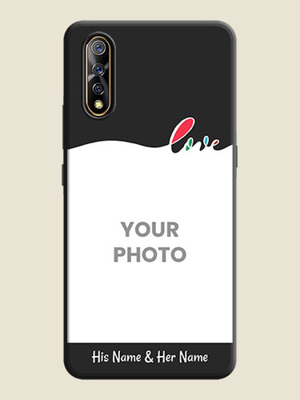Custom Fall in Love Pattern with Picture - Photo on Space Black Soft Matte Mobile Case - Vivo S1 - alternate view