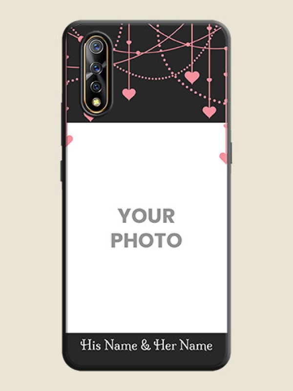 Custom Pink Love Hangings with Text on Space Black Custom Soft Matte Back Cover - Vivo S1 - alternate view