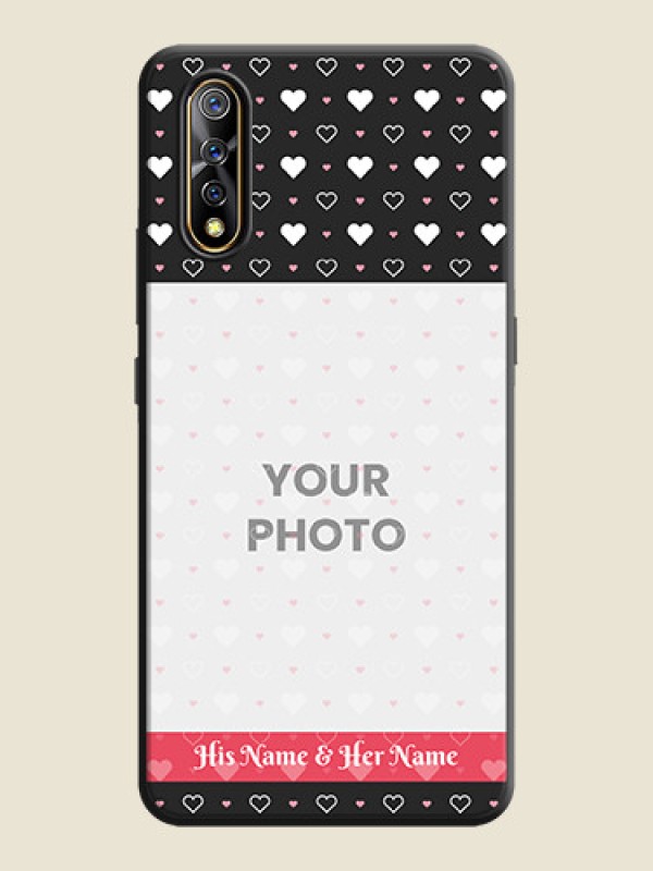 Custom White Color Love Symbols with Text Design - Photo on Space Black Soft Matte Phone Cover - Vivo S1 - alternate view