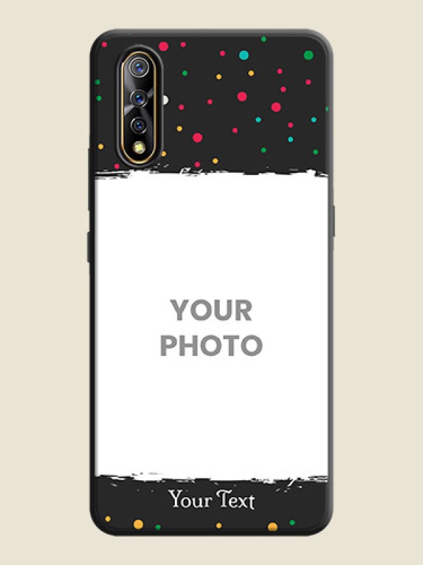 Custom Multicolor Dotted Pattern with Text on Space Black Custom Soft Matte Phone Back Cover - Vivo S1 - alternate view