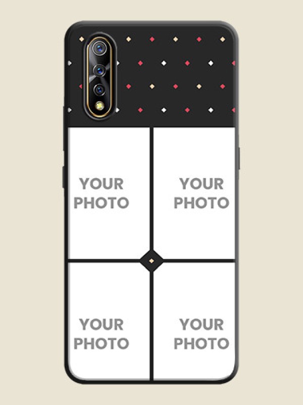 Custom Multicolor Dotted Pattern with 4 Image Holder on Space Black Custom Soft Matte Phone Cases - Vivo S1 - alternate view