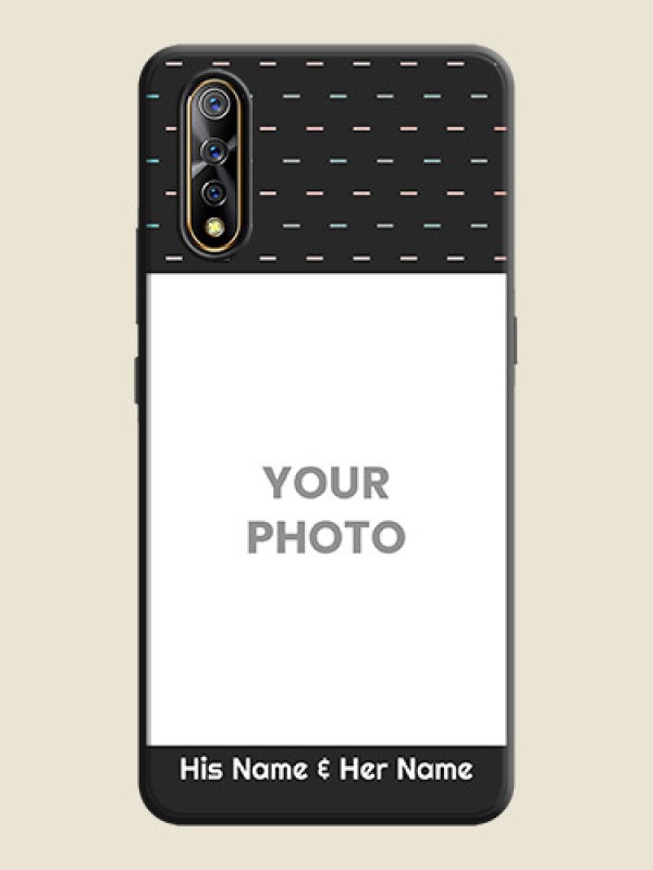 Custom Line Pattern Design with Text on Space Black Custom Soft Matte Phone Back Cover - Vivo S1 - alternate view