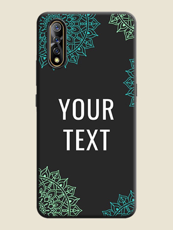 Custom Your Name with Floral Design on Space Black Custom Soft Matte Back Cover - Vivo S1 - alternate view