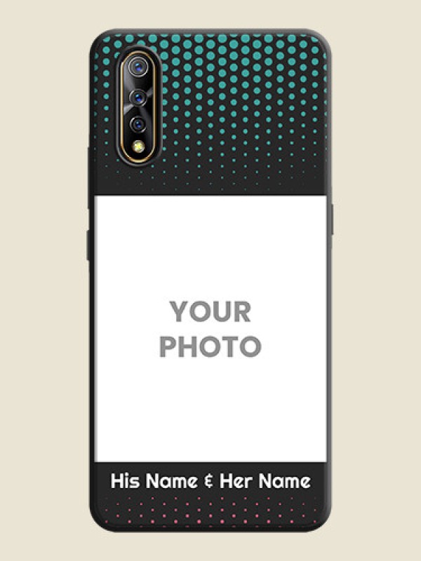 Custom Faded Dots with Grunge Photo Frame and Text on Space Black Custom Soft Matte Phone Cases - Vivo S1 - alternate view