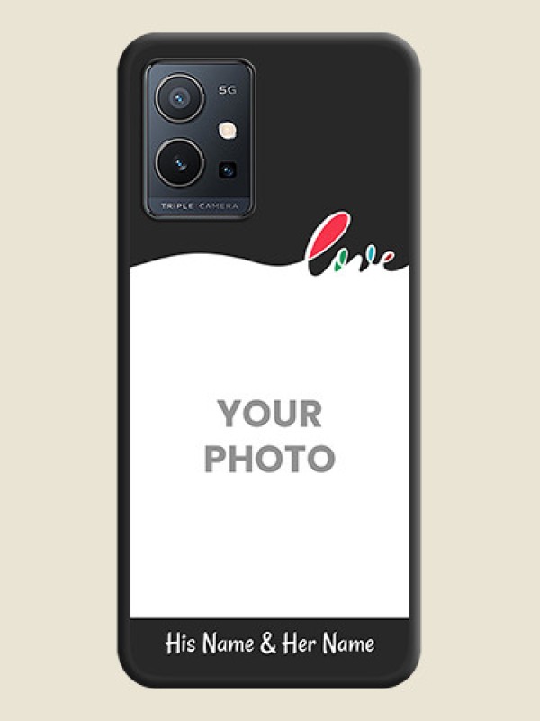 Custom Fall in Love Pattern with Picture on Photo on Space Black Soft Matte Mobile Case - Vivo T1 5G - alternate view