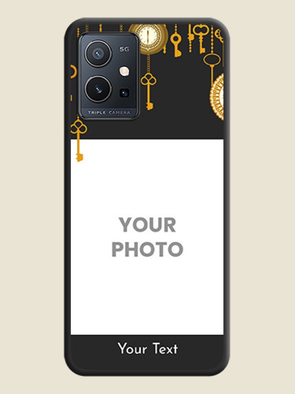 Custom Decorative Design with Text on Space Black Custom Soft Matte Back Cover - Vivo T1 5G - alternate view