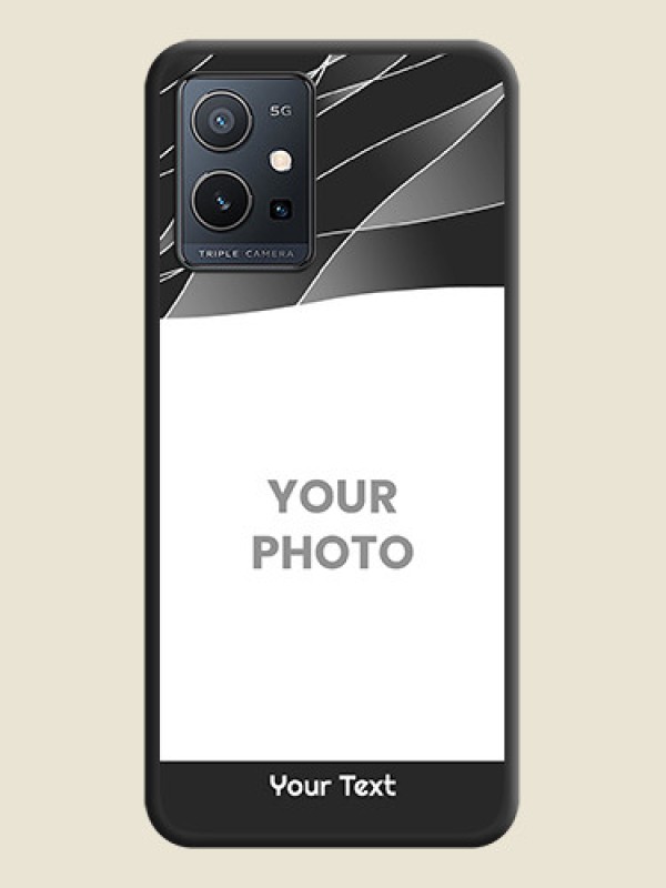 Custom Mixed Wave Lines on Photo on Space Black Soft Matte Mobile Cover - Vivo T1 5G - alternate view