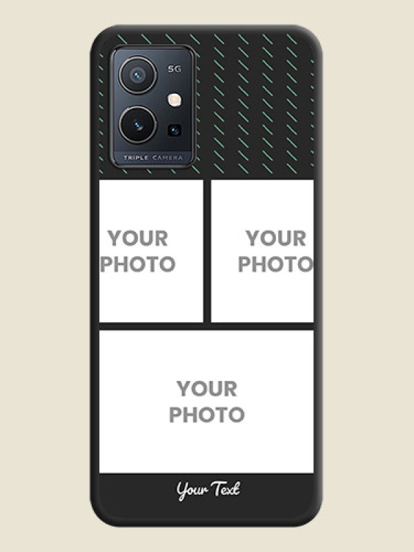 Custom Cross Dotted Pattern with 2 Image Holder  on Personalised Space Black Soft Matte Cases - Vivo T1 5G - alternate view