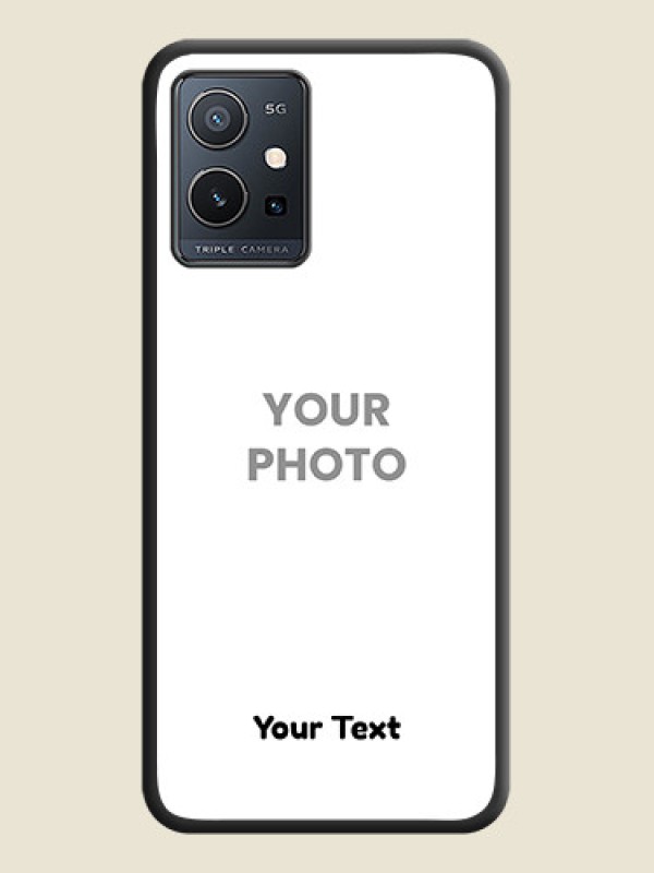 Custom Full Single Pic Upload With Text On Space Black Personalized Soft Matte Phone Covers -Vivo T1 5G - alternate view