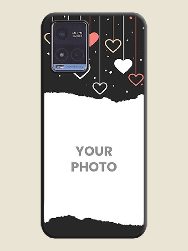 Custom Love Hangings with Splash Wave Picture on Space Black Custom Soft Matte Phone Back Cover - Vivo T1x - alternate view