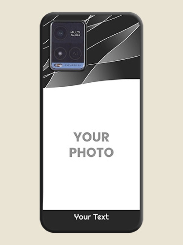Custom Mixed Wave Lines on Photo on Space Black Soft Matte Mobile Cover - Vivo T1x - alternate view