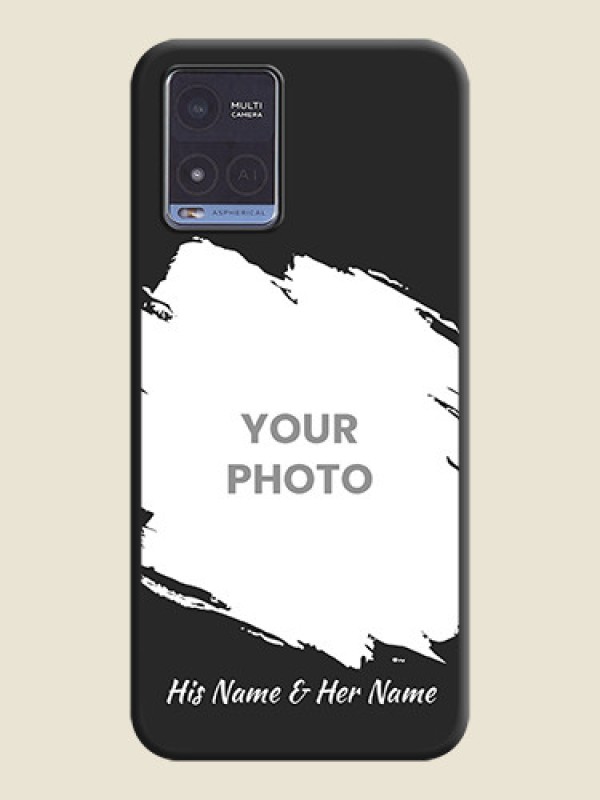 Custom Grunge Brush Strokes on Photo on Space Black Soft Matte Back Cover - Vivo T1x - alternate view