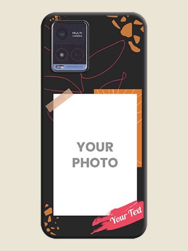 Custom Orange Photo Frame on Space Black Custom Soft Matte Phone Back Cover - Vivo T1x - alternate view
