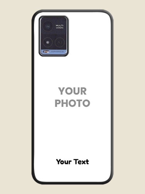 Custom Full Single Pic Upload With Text On Space Black Personalized Soft Matte Phone Covers -Vivo T1X - alternate view