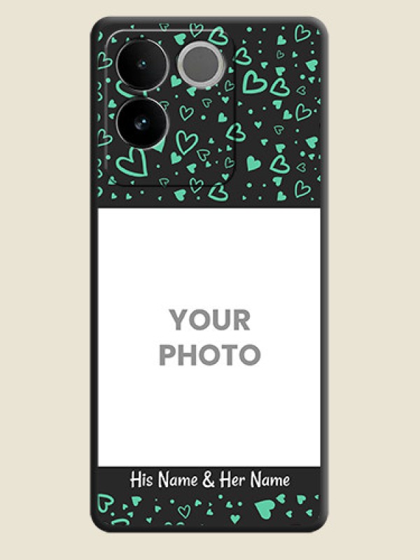 Custom Sea Green Indefinite Love Pattern on Photo On Space Black Custom Soft Matte Mobile Back Cover - Vivo T2 Pro 5G - alternate view