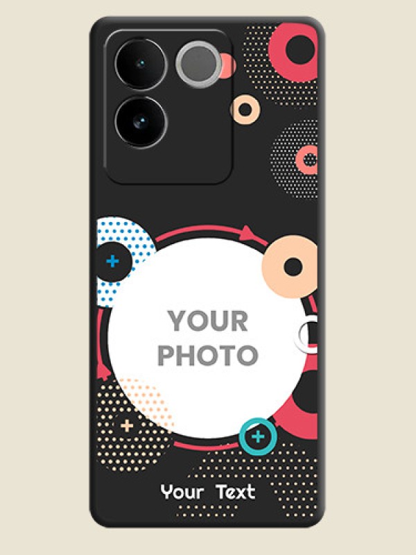 Custom Multicoloured Round Image On Space Black Custom Soft Matte Mobile Back Cover - Vivo T2 Pro 5G - alternate view