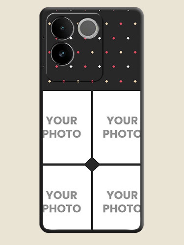 Custom Multicolor Dotted Pattern with 4 Image Holder On Space Black Custom Soft Matte Mobile Back Cover - Vivo T2 Pro 5G - alternate view