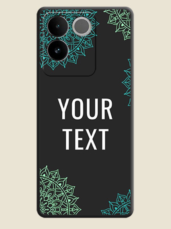 Custom Your Name with Floral Design On Space Black Custom Soft Matte Mobile Back Cover - Vivo T2 Pro 5G - alternate view
