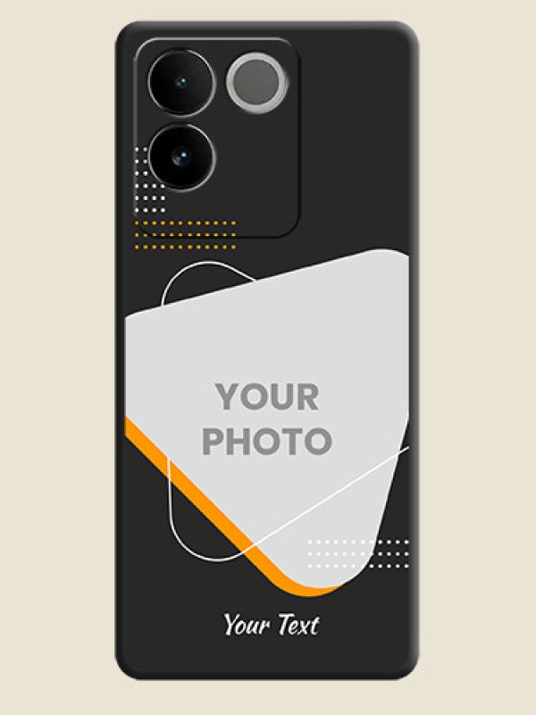 Custom Yellow Triangle on Photo On Space Black Custom Soft Matte Mobile Back Cover - Vivo T2 Pro 5G - alternate view