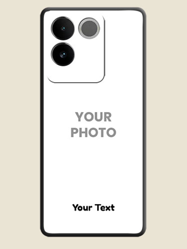 Custom Full Single Pic Upload With Text On Space Black Custom Soft Matte Mobile Back Cover - Vivo T2 Pro 5G - alternate view