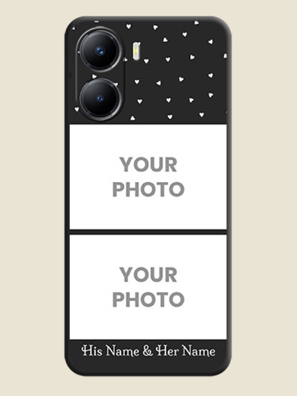 Custom Miniature Love Symbols with Name on Space Black Custom Soft Matte Back Cover - Vivo T2x 5G - alternate view