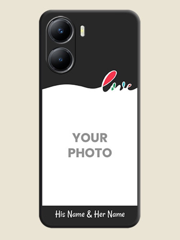 Custom Fall in Love Pattern with Picture on Photo on Space Black Soft Matte Mobile Case - Vivo T2x 5G - alternate view