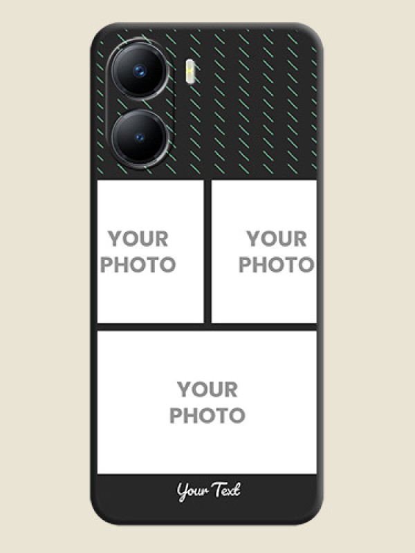 Custom Cross Dotted Pattern with 2 Image Holder  on Personalised Space Black Soft Matte Cases - Vivo T2x 5G - alternate view