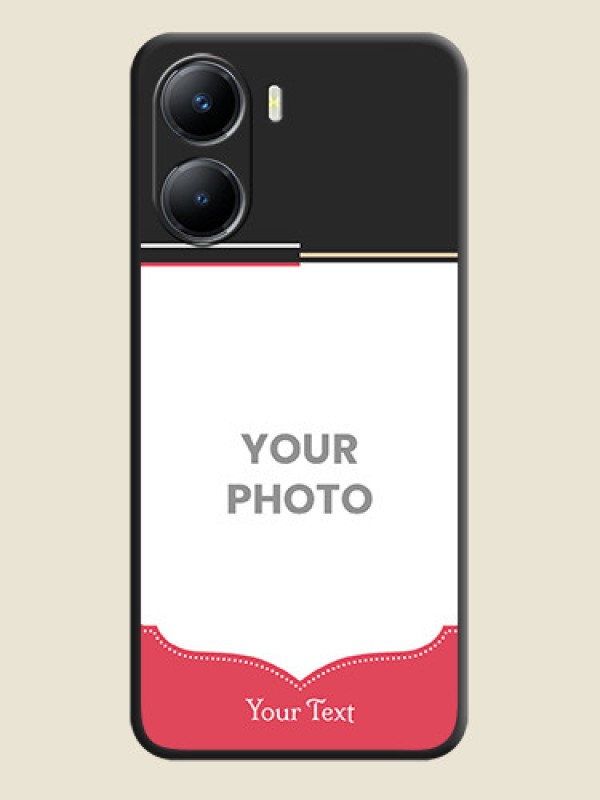 Custom Classic Plain Design with Name on Photo on Space Black Soft Matte Phone Cover - Vivo T2x 5G - alternate view