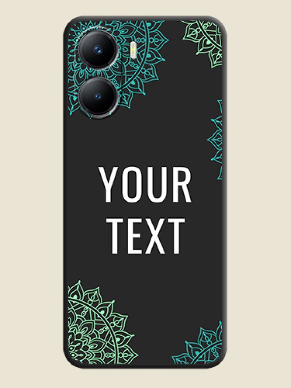 Custom Your Name with Floral Design on Space Black Custom Soft Matte Back Cover - Vivo T2x 5G - alternate view