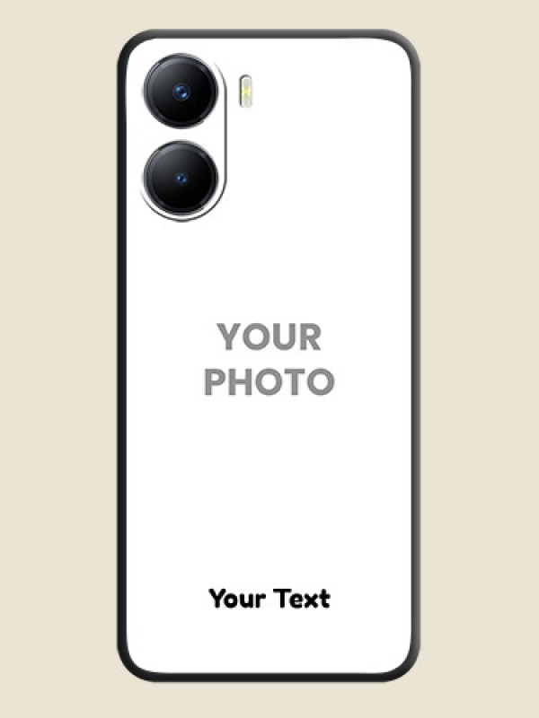 Custom Full Single Pic Upload With Text On Space Black Personalized Soft Matte Phone Covers -Vivo T2X 5G - alternate view