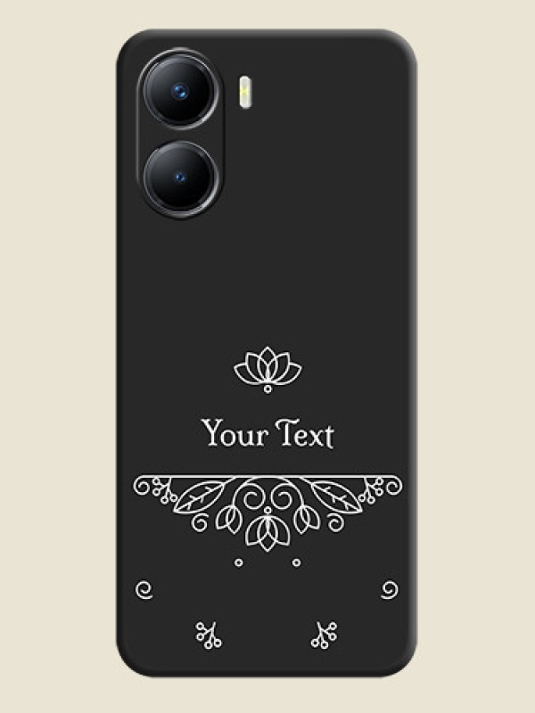 Custom Lotus Garden Custom Text On Space Black Personalized Soft Matte Phone Covers -Vivo T2X 5G - alternate view