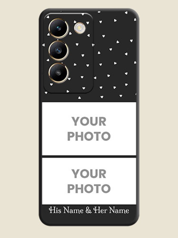 Custom Miniature Love Symbols with Name on Space Black Custom Soft Matte Back Cover - Vivo T3 5G - alternate view