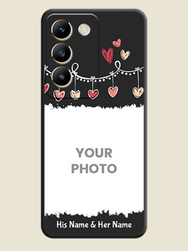 Custom Pink Love Hangings with Name on Space Black Custom Soft Matte Phone Cases - Vivo T3 5G - alternate view