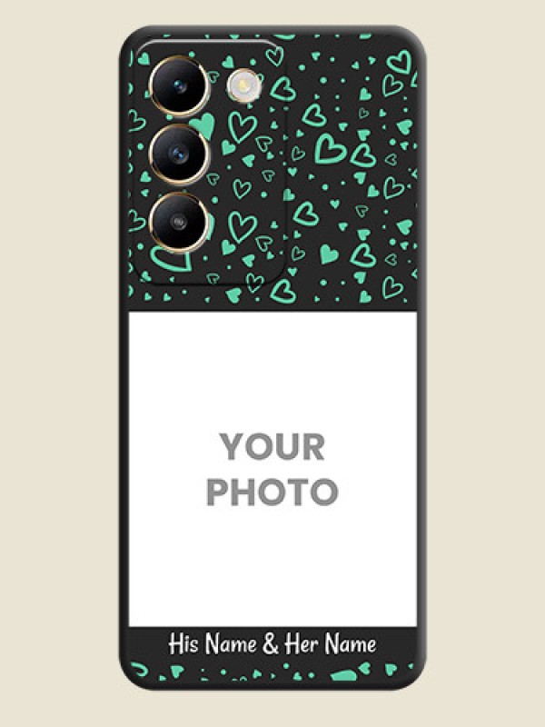 Custom Sea Green Indefinite Love Pattern - Photo on Space Black Soft Matte Mobile Cover - Vivo T3 5G - alternate view
