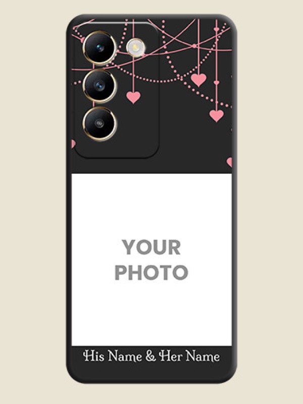 Custom Pink Love Hangings with Text on Space Black Custom Soft Matte Back Cover - Vivo T3 5G - alternate view