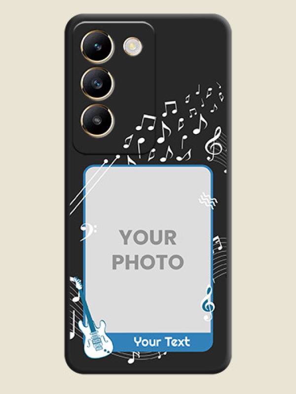 Custom Musical Theme Design with Text - Photo on Space Black Soft Matte Mobile Case - Vivo T3 5G - alternate view