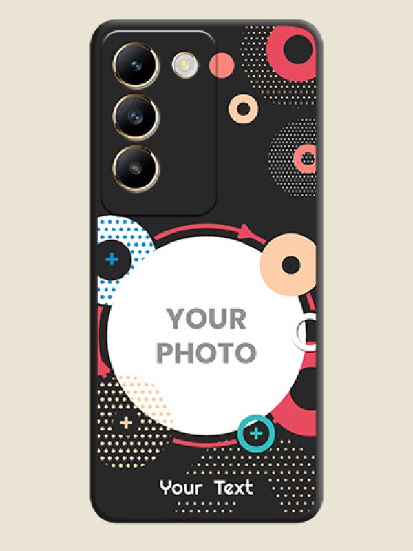 Custom Multicoloured Round Image on Personalised Space Black Soft Matte Cases - Vivo T3 5G - alternate view