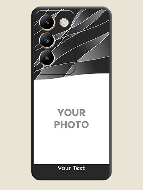 Custom Mixed Wave Lines - Photo on Space Black Soft Matte Mobile Cover - Vivo T3 5G - alternate view